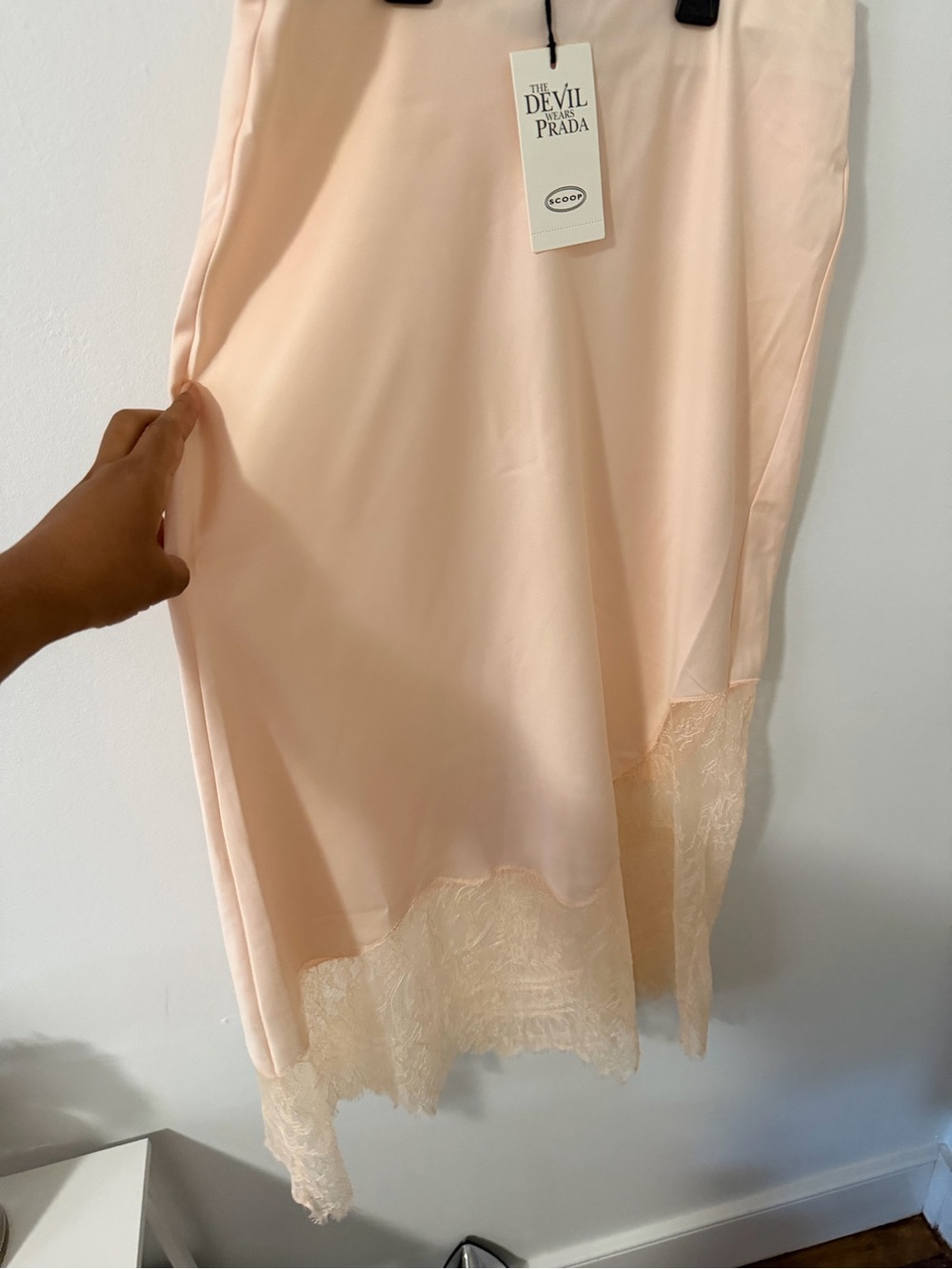 Prada Blush Pink Lace-Trim Slip